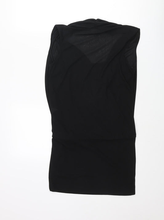 Womens UK Size 10 River Island Black Tunic Blouse