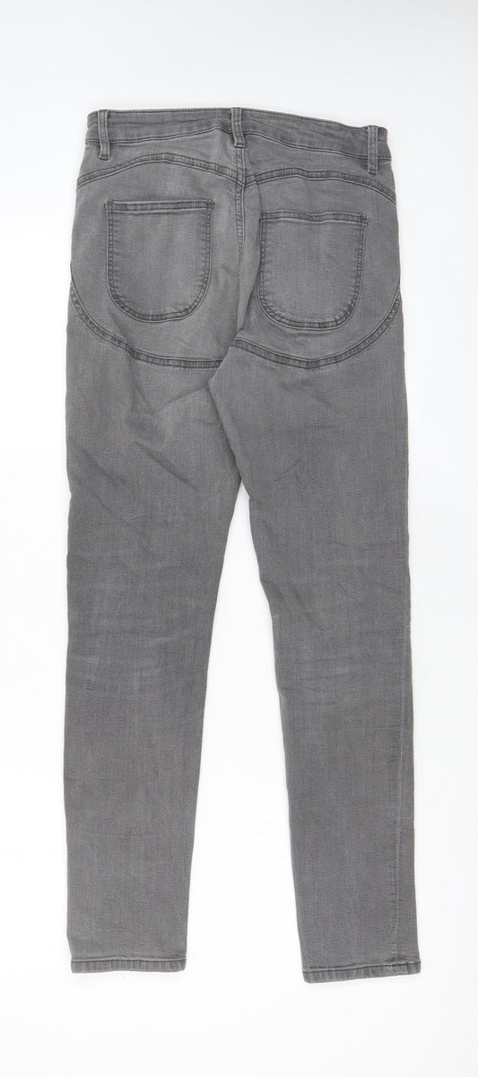 Divided by H&M Womens Grey Cotton Skinny Jeans Size 10 L28 in Regular Zip - Pockets