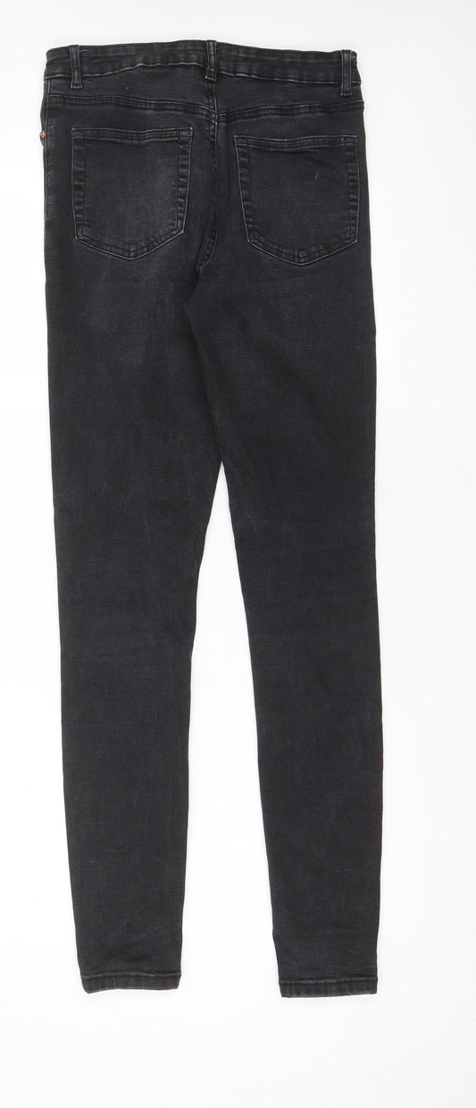 Denim & Co. Womens Grey Cotton Skinny Jeans Size 12 L30 in Regular Zip - Pockets