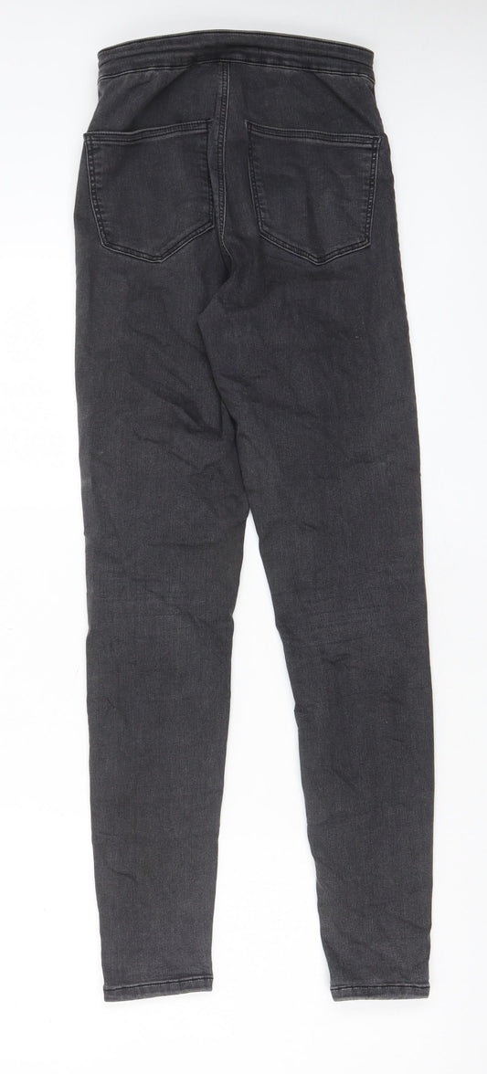 Topshop Womens Grey Cotton Skinny Jeans Size 28 in L34 in Regular Zip - Pockets