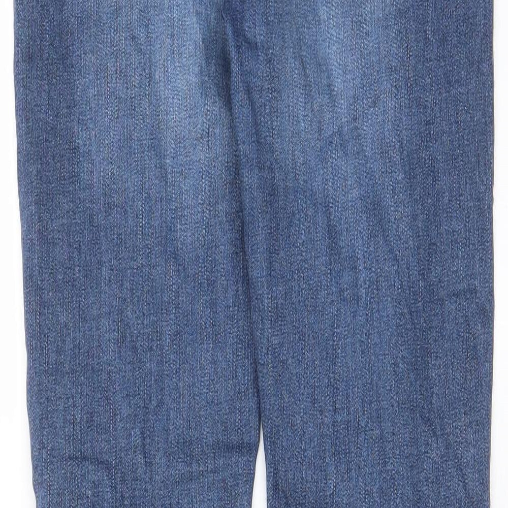Zara Womens Blue Cotton Skinny Jeans Size 8 L25 in Regular Zip - Pockets, Belt Loops