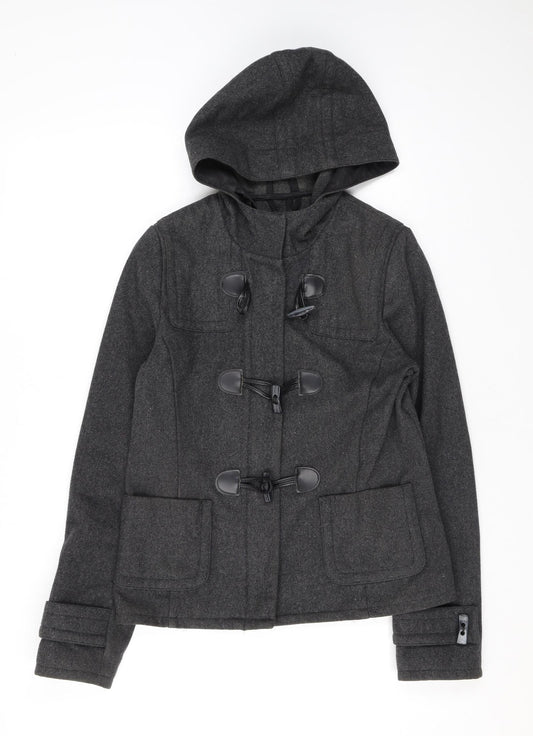 Womens UK Size 10 Topshop Grey Overcoat
