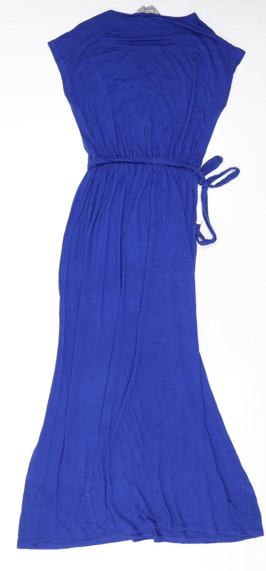 Dorothy Perkins Womens Blue Viscose Maxi Size 8 Round Neck Pullover