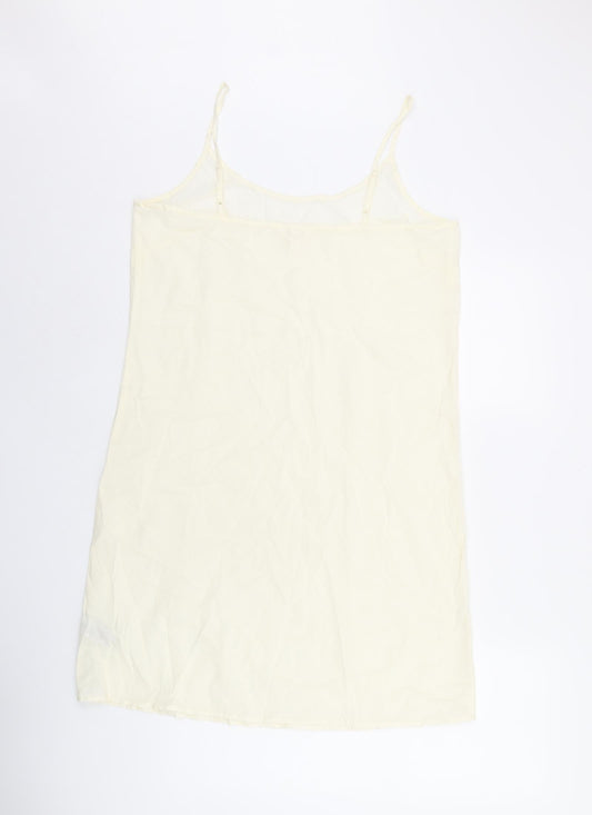 Per Una Womens Ivory Cotton Tank Dress Size 12 Scoop Neck Pullover