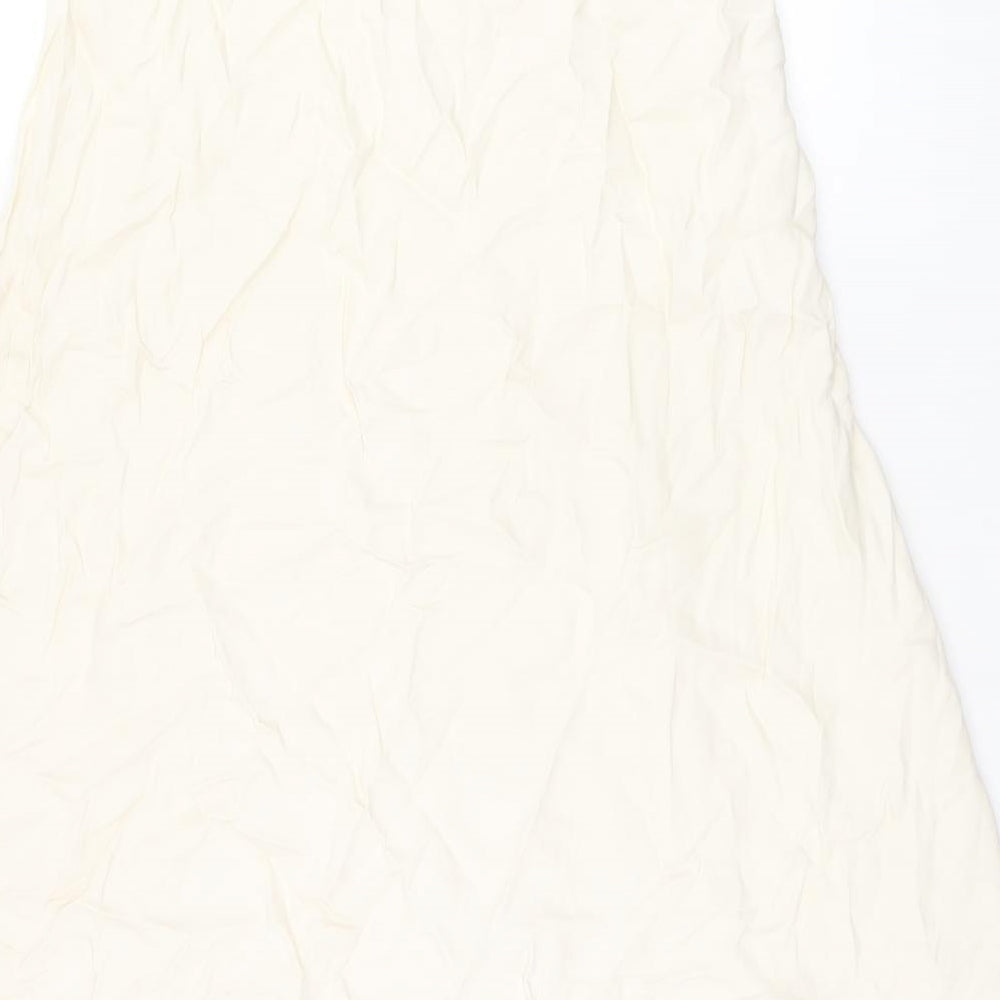 Marks and Spencer Womens Ivory Viscose Swing Skirt Size 14