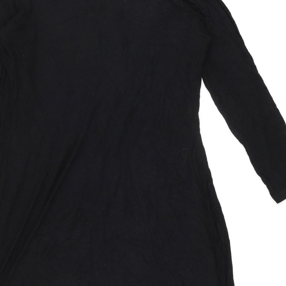 Autograph Womens Black Geometric Viscose Basic Blouse Size 14 Cowl Neck