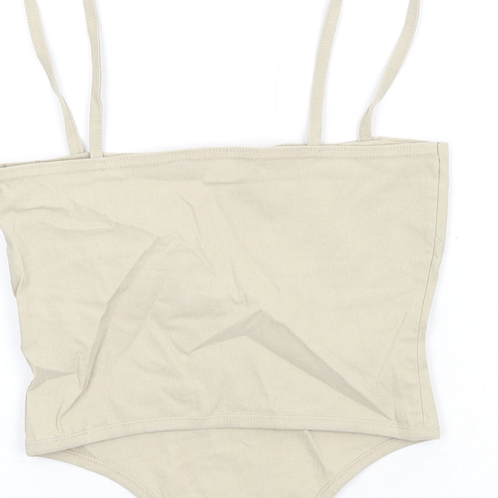 Womens UK Size 6 PRETTYLITTLETHING Beige Camisole T-Shirt
