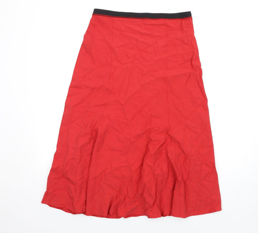 Marks and Spencer Womens Red Lyocell A-Line Skirt Size 12