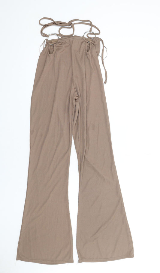 Womens UK Size 8 QED London Regular Fit Brown Trousers