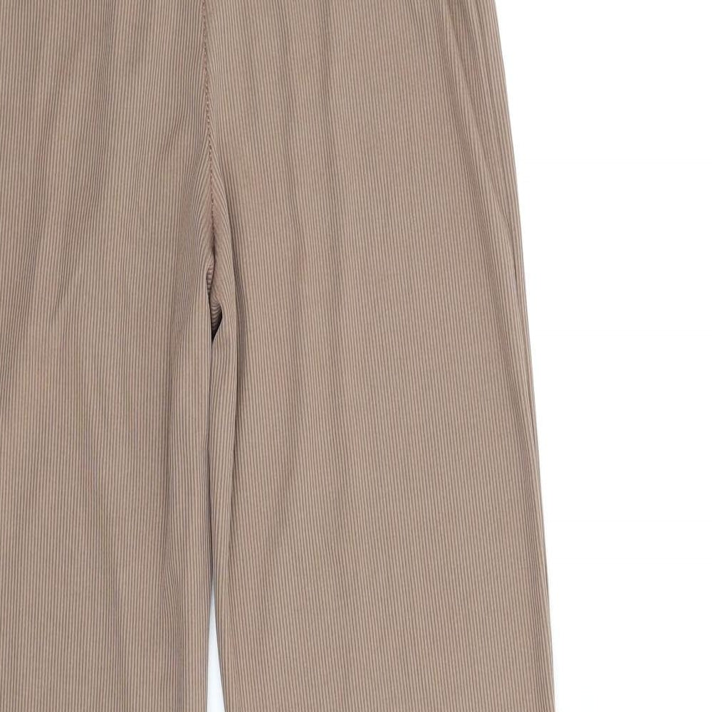 QED London Womens Brown Polyester Trousers Size 8 L32 in Regular