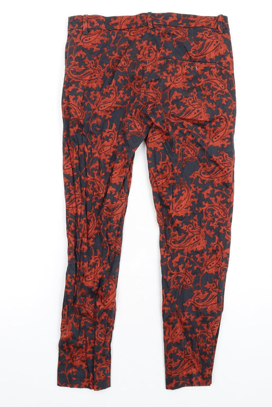 Womens UK Size 8 H&M Regular Fit Dress Pants Orange Trousers