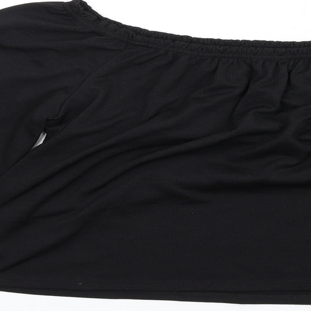 Womens UK Size S Bershka Black Basic T-Shirt
