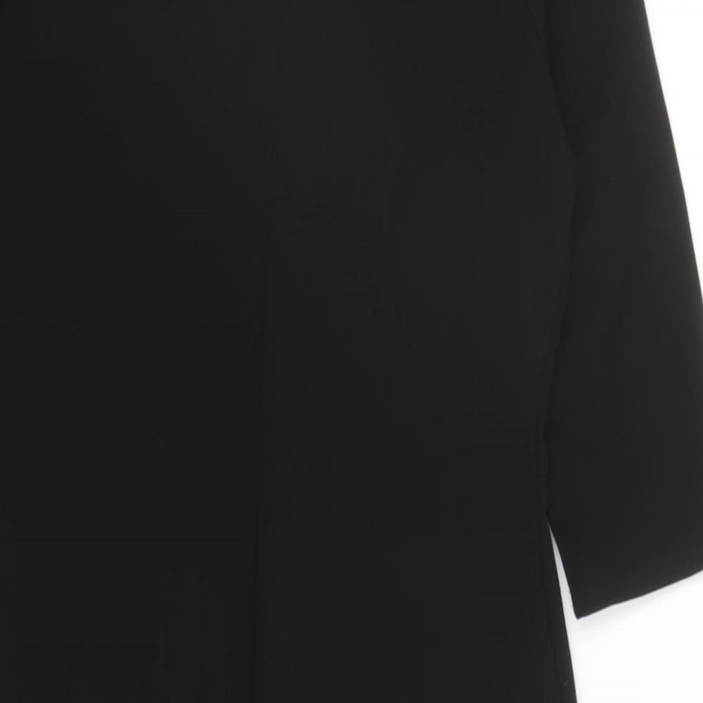 Dorothy Perkins Womens Black Polyester Pencil Dress Size 12 Round Neck Button