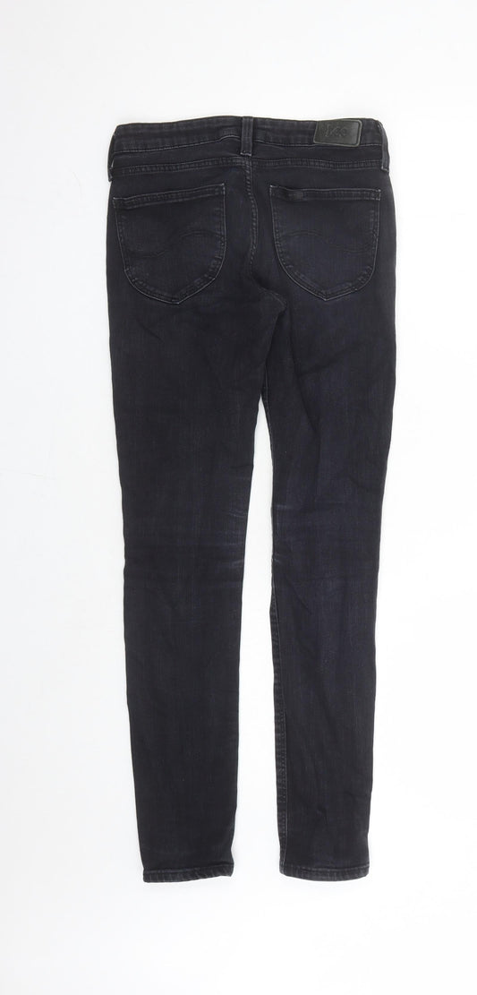 Lee Womens Black Cotton Skinny Jeans Size 26 in L28 in Regular Zip