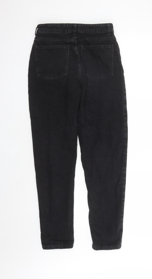 Denim & Co. Womens Black Cotton Straight Jeans Size 6 L29 in Regular Zip