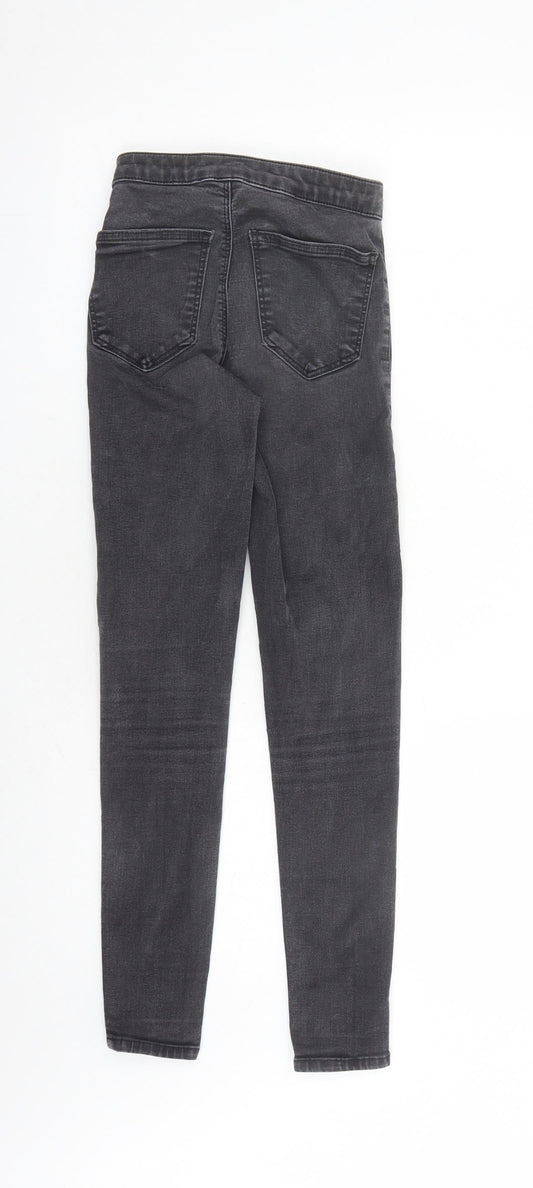 Topshop Womens Grey Cotton Skinny Jeans Size 22 in L26 in Slim Zip - Stretch Waist 22 Inches