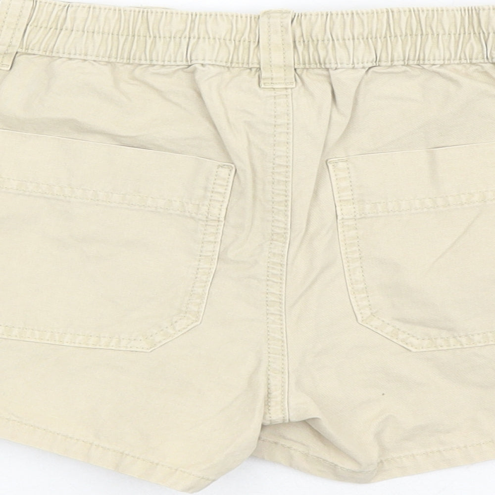 Marks and Spencer Boys Beige Cotton Bermuda Shorts Size 10-11 Years Regular Zip - Elasticated Waist
