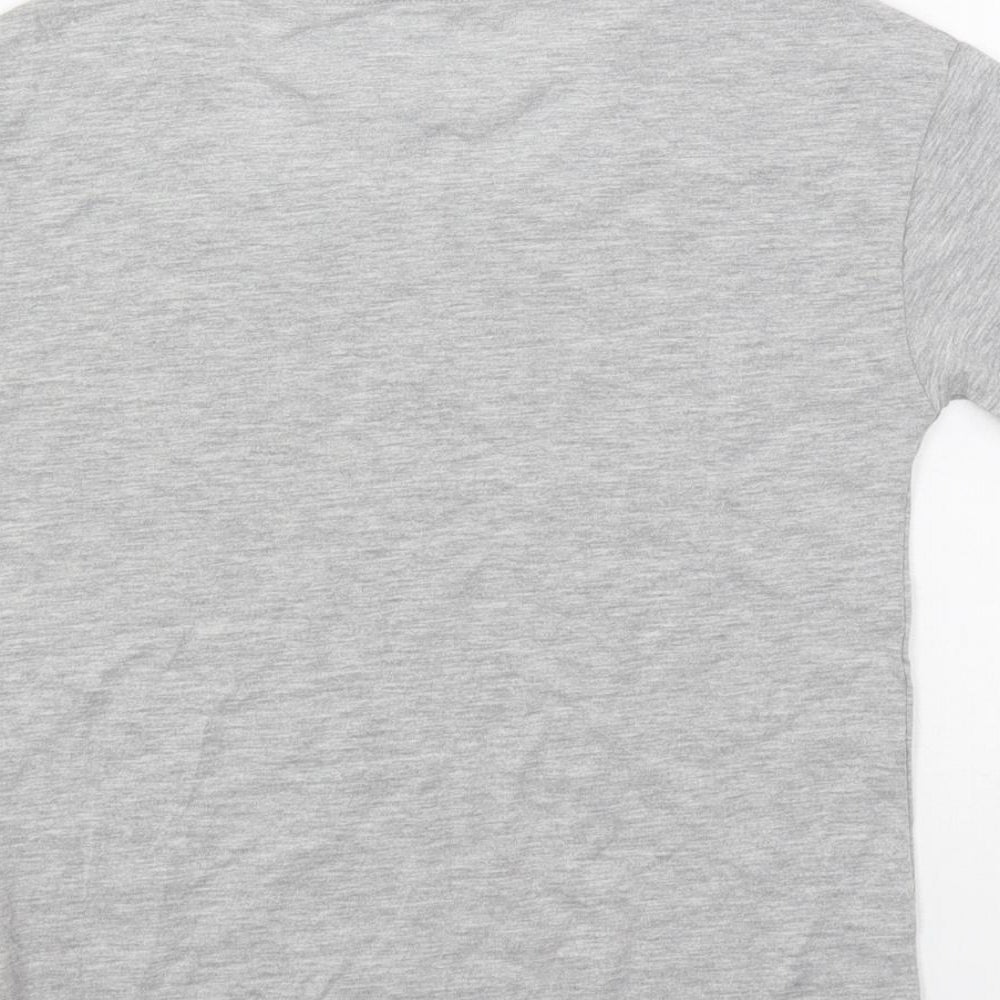 Marks and Spencer Girls Grey Cotton Pullover T-Shirt Size 7-8 Years Crew Neck Pullover - Stranger Things