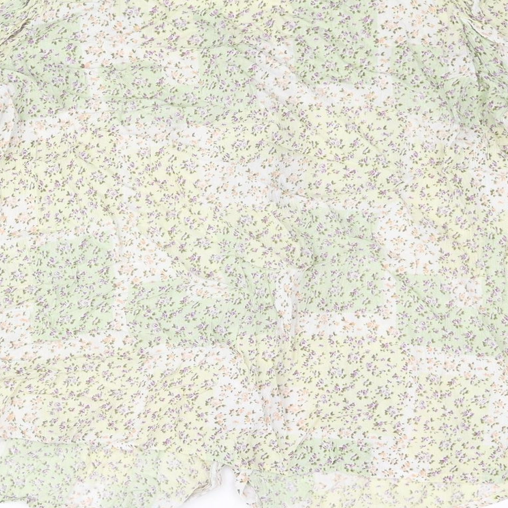 Bonmarché Womens Multicoloured Floral Viscose Basic Blouse Size 14 Round Neck