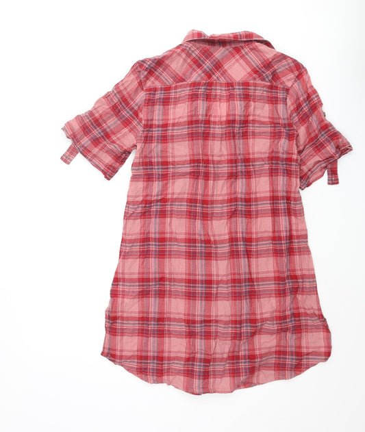 Womens UK Size 8 NEXT Pink Basic Button-Up