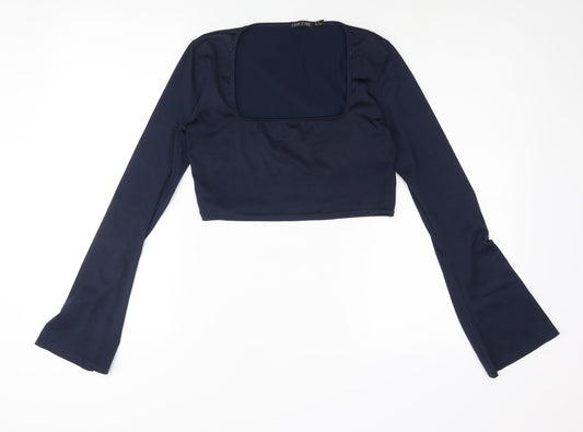 Womens UK Size 12 I SAW IT FIRST Blue Cropped Blouse