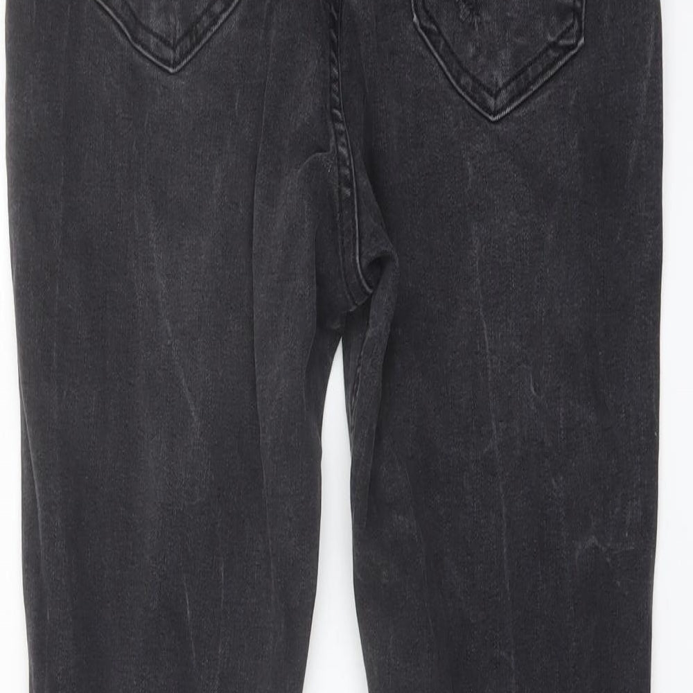 Denim & Co. Mens Grey Cotton Jogger Trousers Size XS L29 in Regular Drawstring