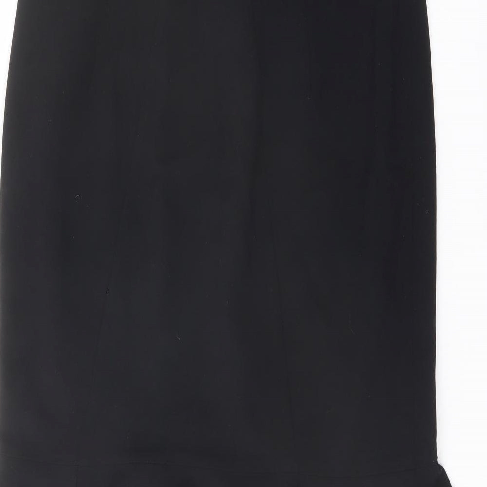 Marks and Spencer Womens Blue Polyester Flare Skirt Size 12 Zip