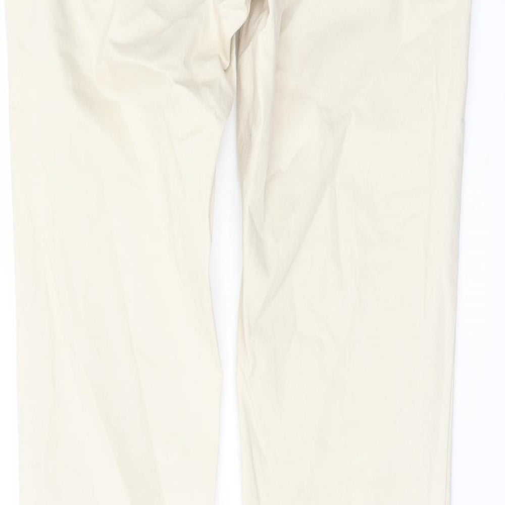 Zara Womens Beige Cotton Skinny Jeans Size 10 L28 in Regular Button