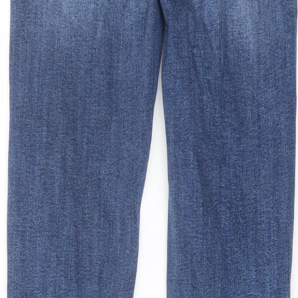 Denim & Co. Womens Blue Cotton Skinny Jeans Size 8 L26 in Regular Button