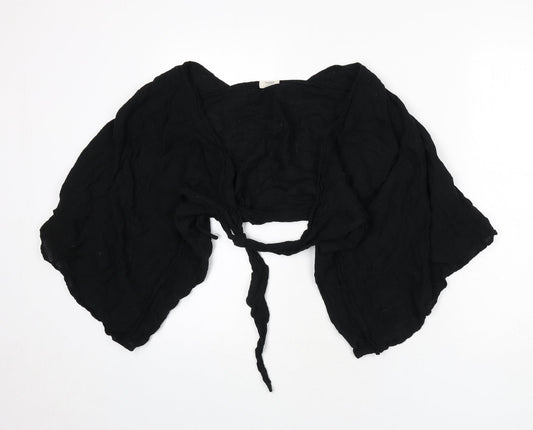 Womens UK Size M Pull&Bear Black Wrap Blouse