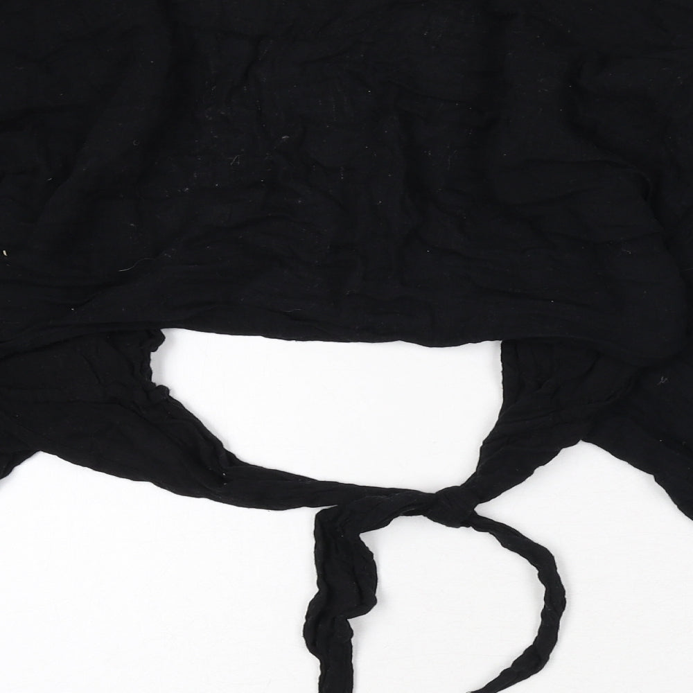 Womens UK Size M Pull&Bear Black Wrap Blouse
