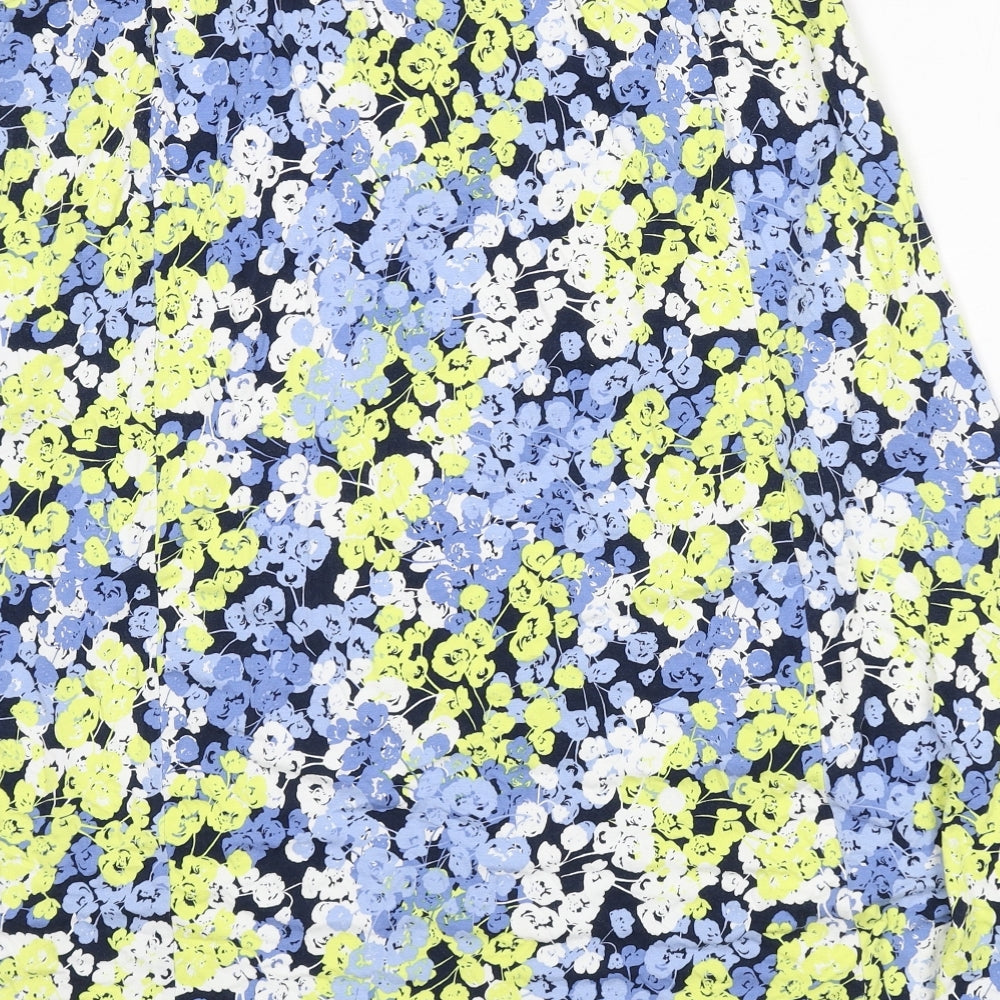 Cotton Traders Womens Multicoloured Floral Viscose Flare Skirt Size 14 - Size 14-16