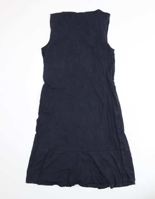 Mama-licious Womens Blue Lyocell A-Line Size L Scoop Neck Pullover