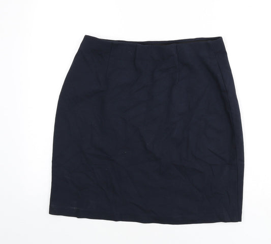 Marks and Spencer Womens Blue Viscose Straight & Pencil Skirt Size 14