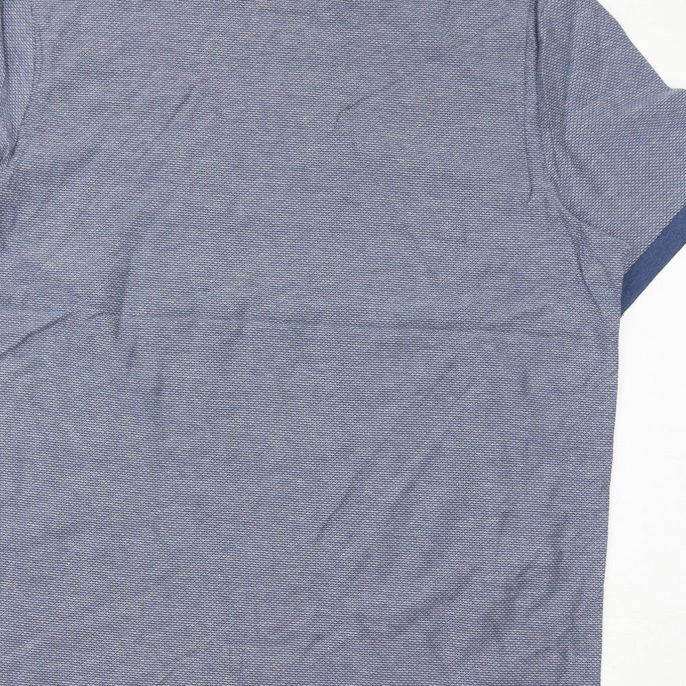 Marks and Spencer Mens Blue Cotton T-Shirt Size L Crew Neck