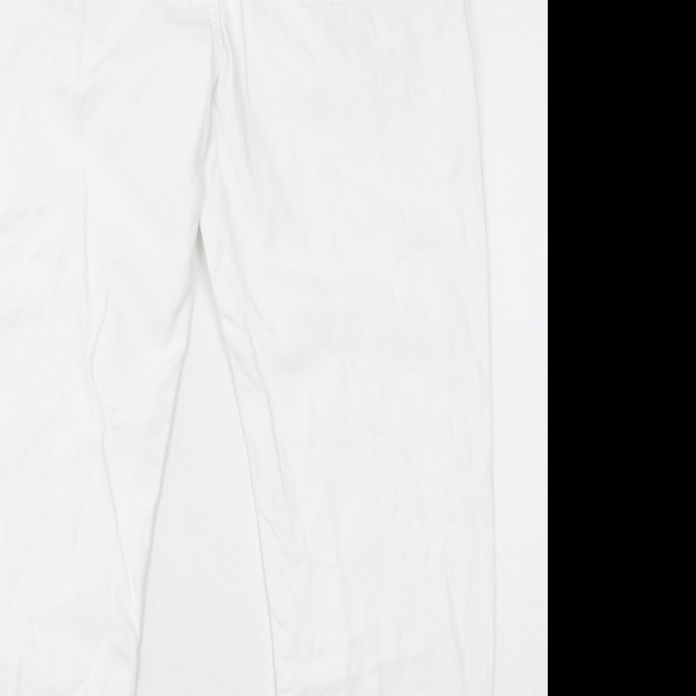 Zara Womens White Cotton Mom Jeans Size 4 L25 in Regular Zip