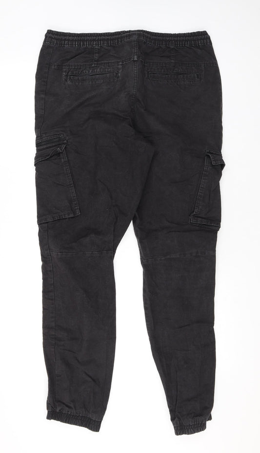 Denim & Co. Mens Grey Cotton Skinny Jeans Size L L30 in Regular Drawstring - Cuffed