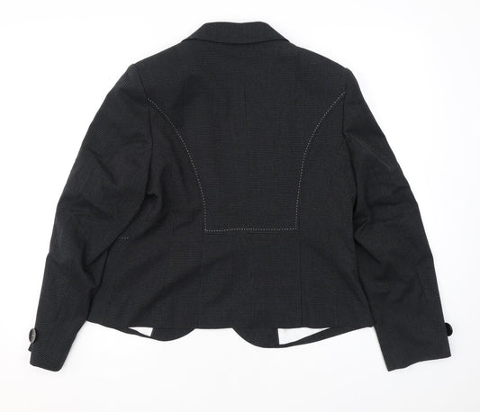 Marks and Spencer Womens Black Polka Dot Polyester Jacket Blazer Size 16