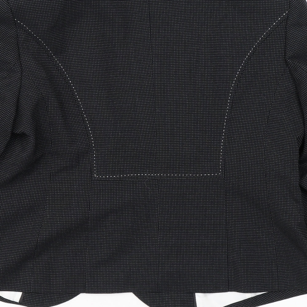 Marks and Spencer Womens Black Polka Dot Polyester Jacket Blazer Size 16