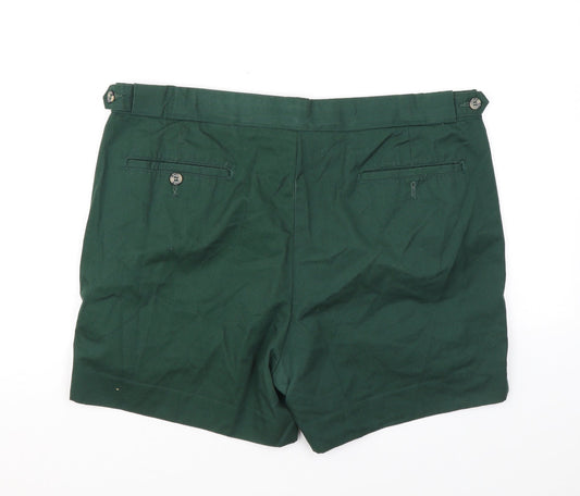 Casual Club Mens Green Polyester Chino Shorts Size 38 in Regular Zip