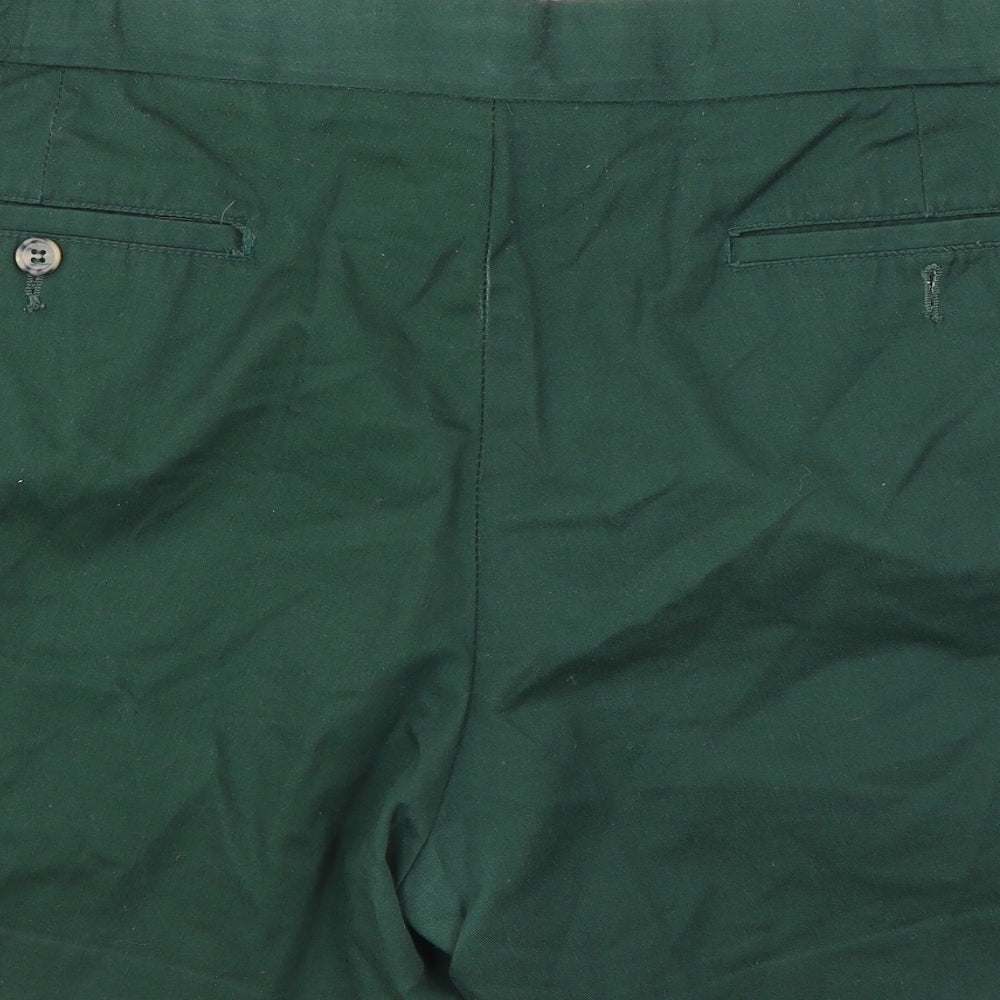 Casual Club Mens Green Polyester Chino Shorts Size 38 in Regular Zip