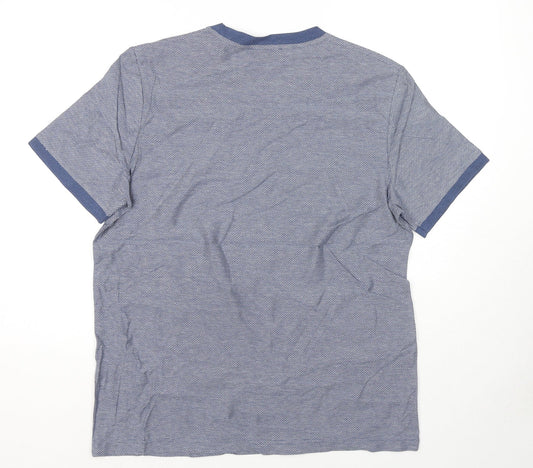 Marks and Spencer Mens Blue Cotton T-Shirt Size L Round Neck
