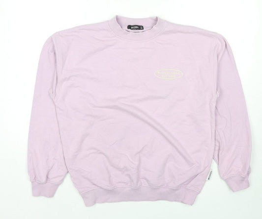 Additional front view of Missguided women’s purple cotton pullover sweatshirt, size UK 10, pullover - logo