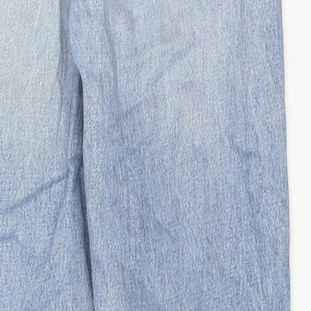 Pull&Bear Womens Blue Cotton Straight Jeans Size 4 L26 in Regular Zip