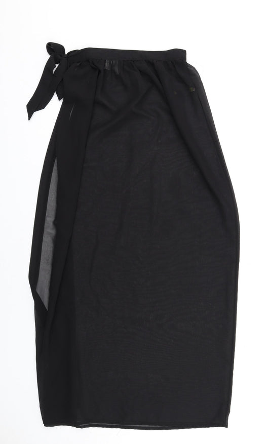 ASOS Womens Black Polyester Maxi Skirt Size 4 Tie