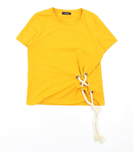 Additional front view of Autograph women’s orange cotton camisole t-shirt, size UK 8, round neck