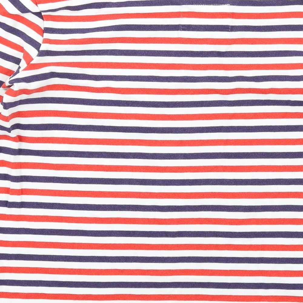 Jack Wills Womens Multicoloured Striped Cotton Basic T-Shirt Size 8 Round Neck