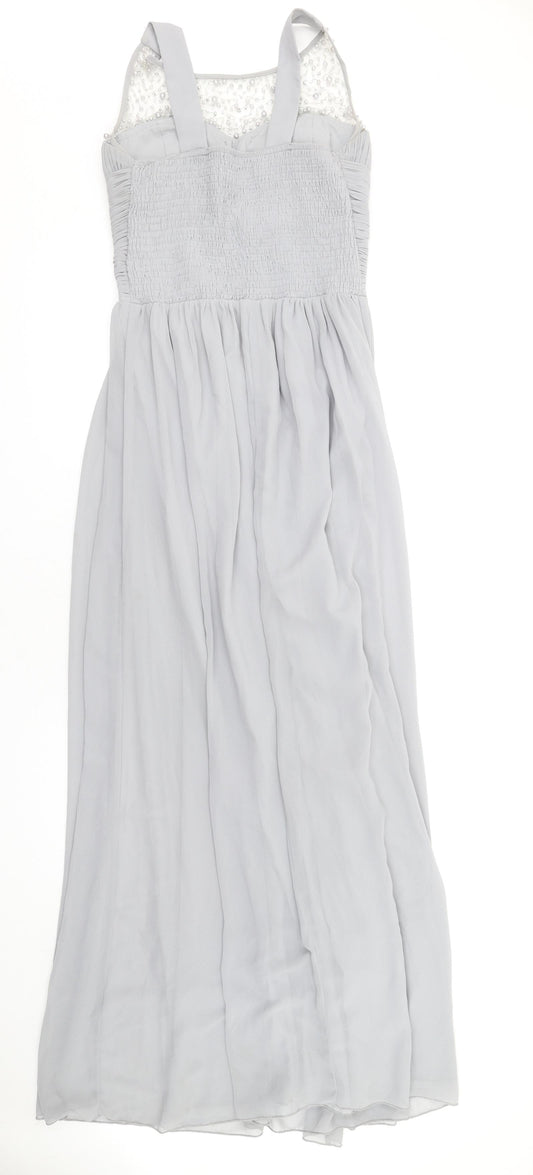 Little Mistress Womens Grey Polyester Maxi Size 12 Round Neck Pullover