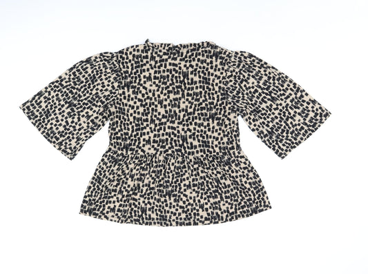 Womens UK Size S Oasis Beige Basic Blouse