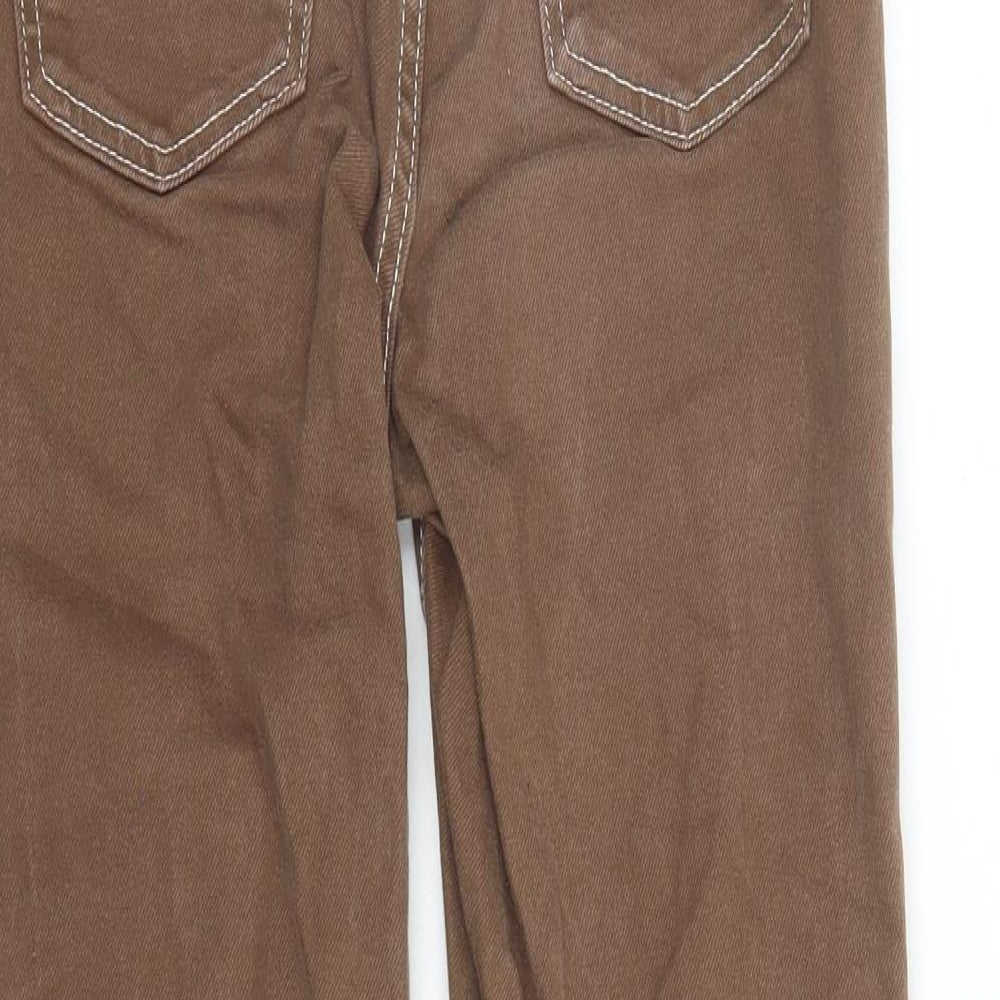 Denim & Co. Womens Brown Cotton Straight Jeans Size 6 L27 in Regular Zip